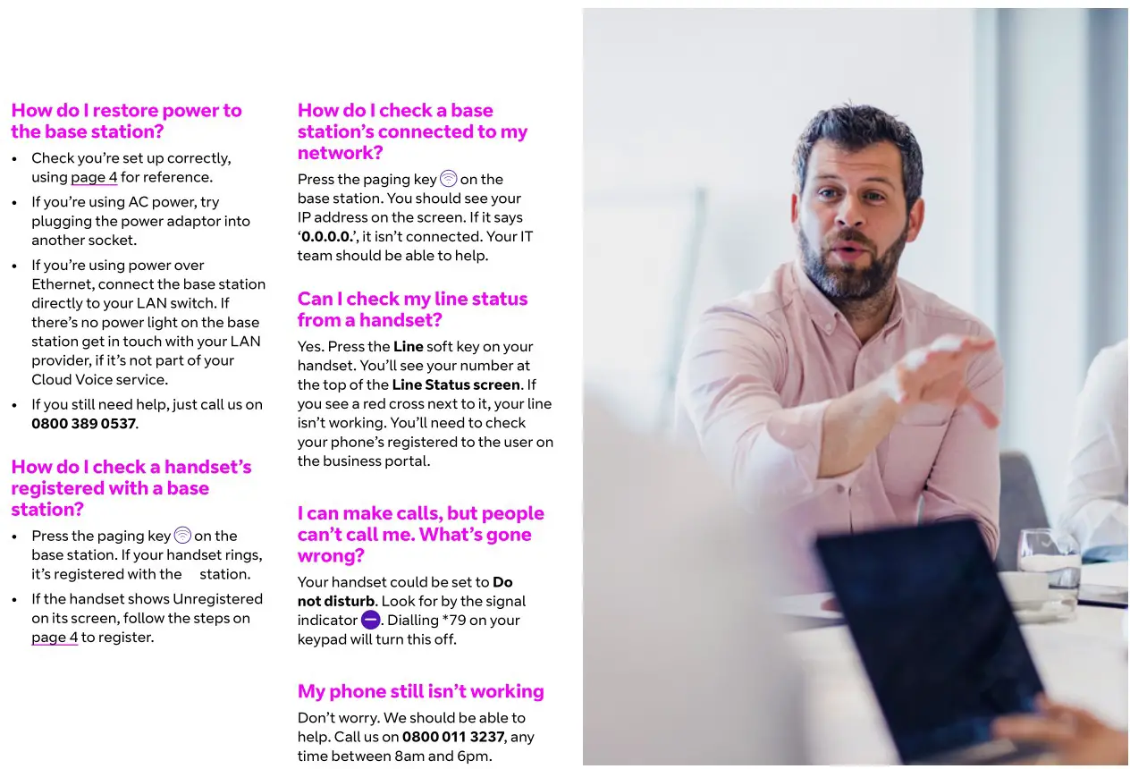 Yealink W73P Wireless Dect Phone System - Troubleshooting