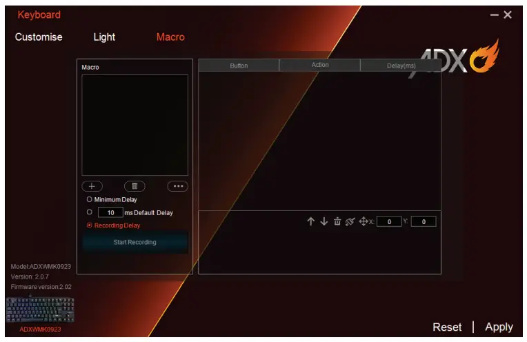 ADXGaming ADXWMK0923 Firefight RGB Wireless Gaming Keyboard - Interface4