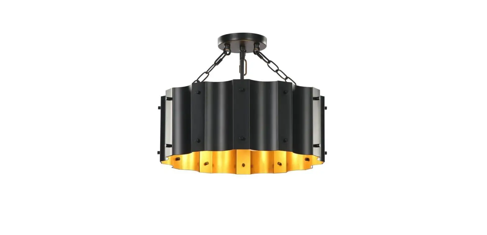 Tribesigns Th-sf0180 Bailey 3-light Black Semi-flush Mounted Light Instruction Manual