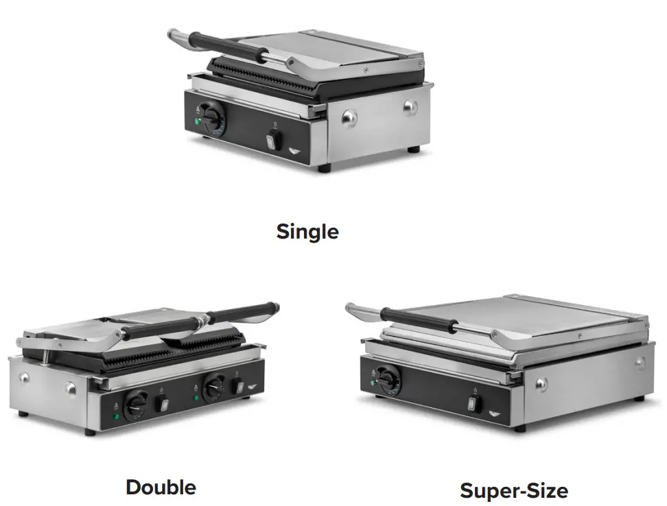 VOLLRATH PSG4-SG120 Single Commercial Panini Press Cast Iron Grooved Plates - fig 3