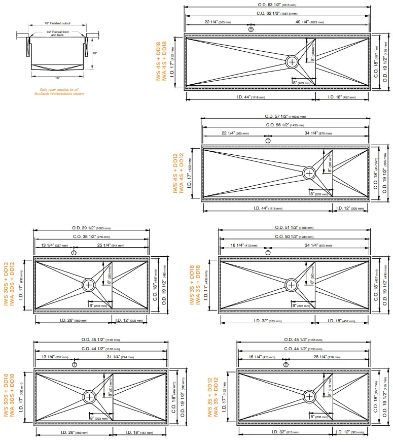 THE GALLEY IWS3SDD12SBA The Ideal Workstation 3 Culinary Kit - DryDock