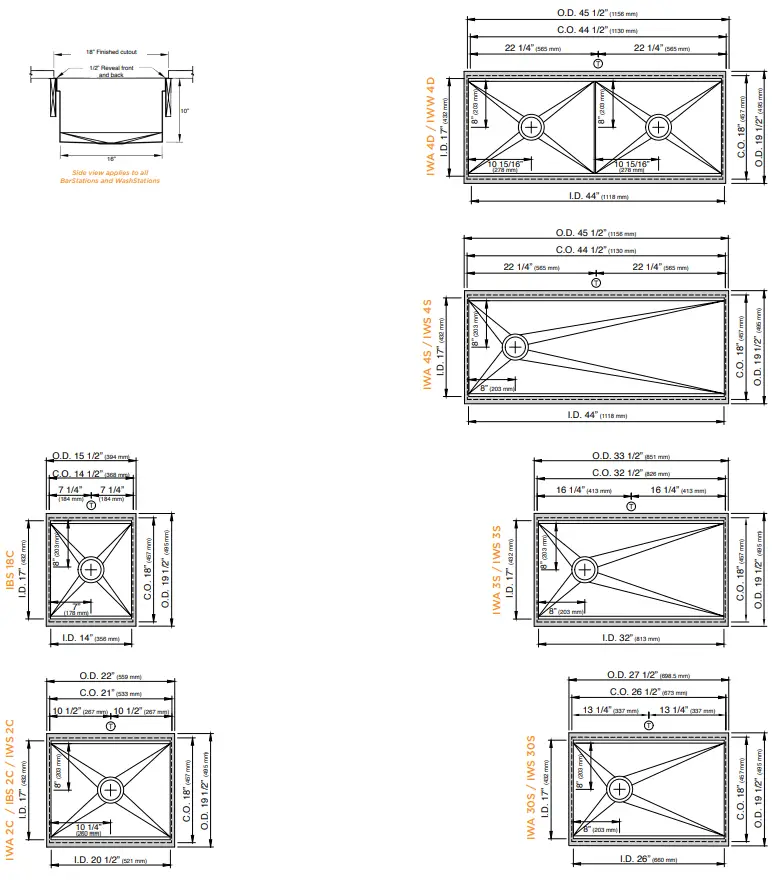 THE GALLEY IWS3SDD12SBA The Ideal Workstation 3 Culinary Kit - Left Hand Drain Orientation