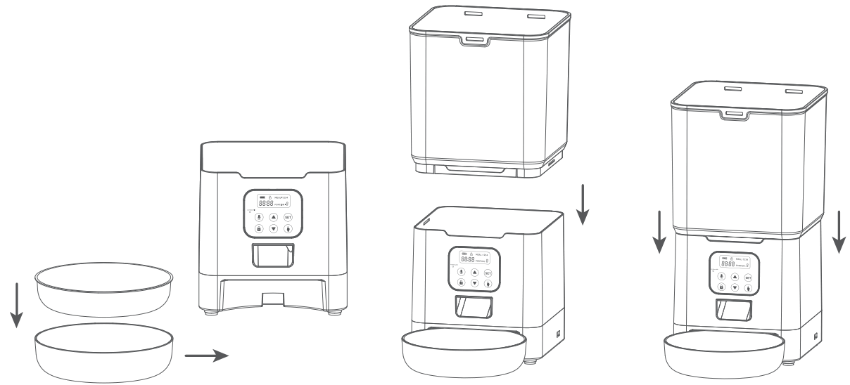 Bowkam Automatic Cat Feeders Pet Dry Food Dispense - Assemble feeder