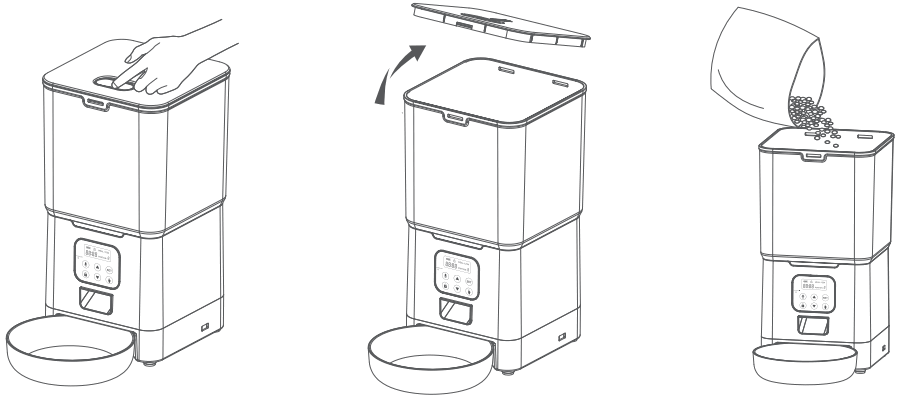 Bowkam Automatic Cat Feeders Pet Dry Food Dispense - filling food tank