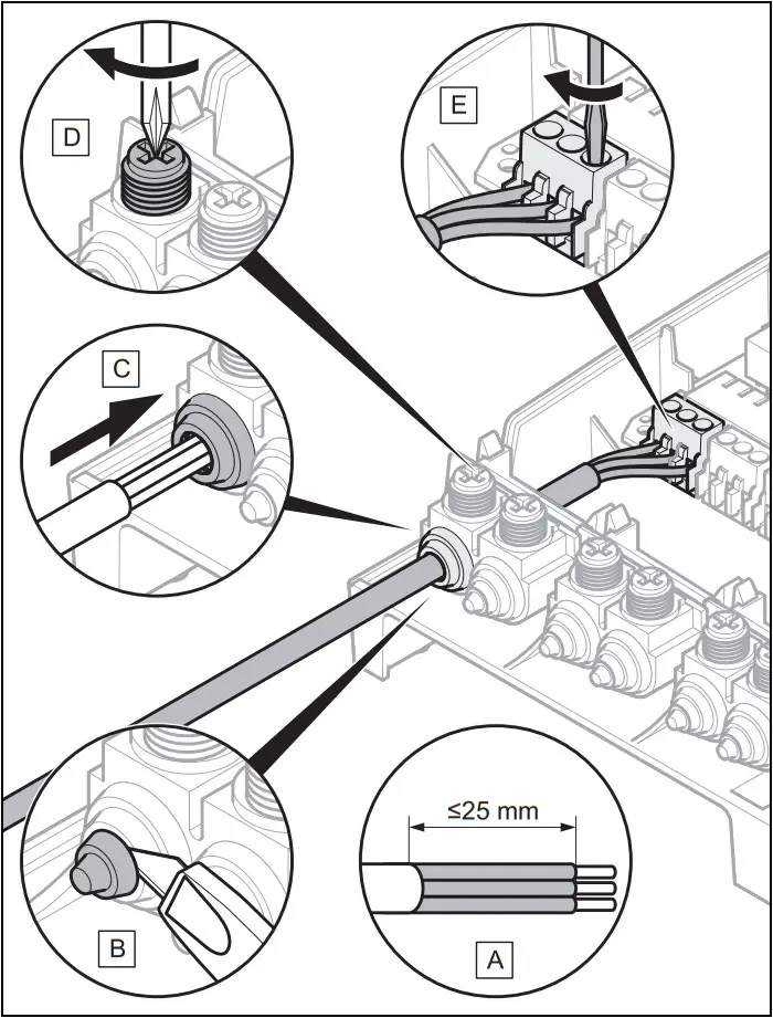 Vaillant VR 70 Wiring Centre - terminal block 2