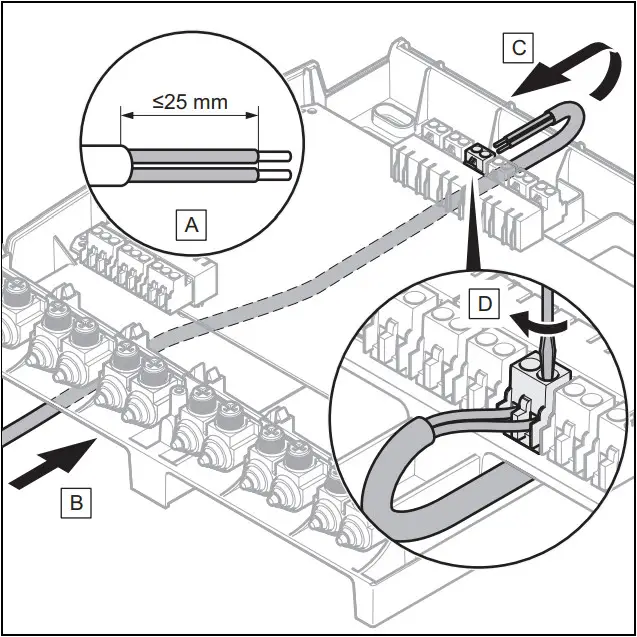 Vaillant VR 70 Wiring Centre - terminal block