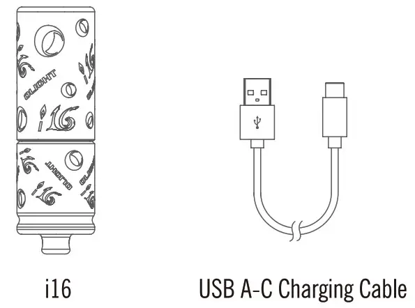 OLIGHT i16 Brass Keychain Torch - IN THE BOX