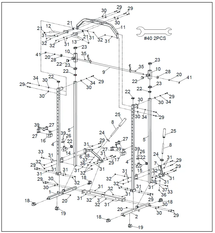 SUNNY-Health-and-Fitness SF-XF920020-Essential-Series-Smith-Machine -Squat-Rack-FIG- (2)