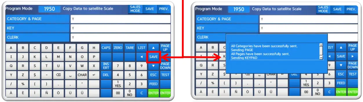 Copying Data to Sat. Scales