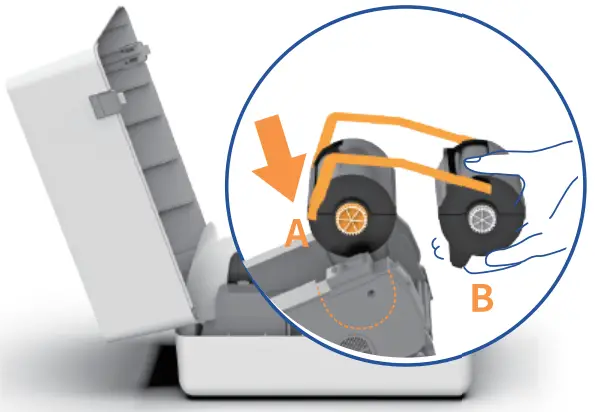quin Technology T200 BT Thermal Transfer Printer - Attach the Receiving