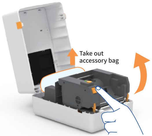 quin Technology T200 BT Thermal Transfer Printer - Press The Push Button