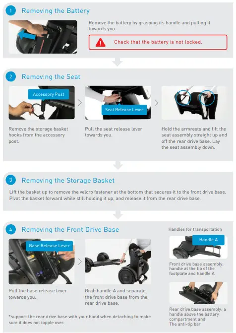 WHILL Ci Portable Power Wheelchair -Removing