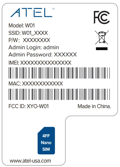 Wi-FI Network Name (SSID) / Password