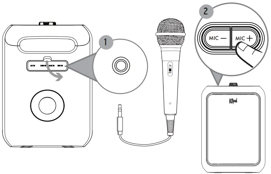 Klipsch GIG XL Bluetooth Party Speaker - MICROPHONE