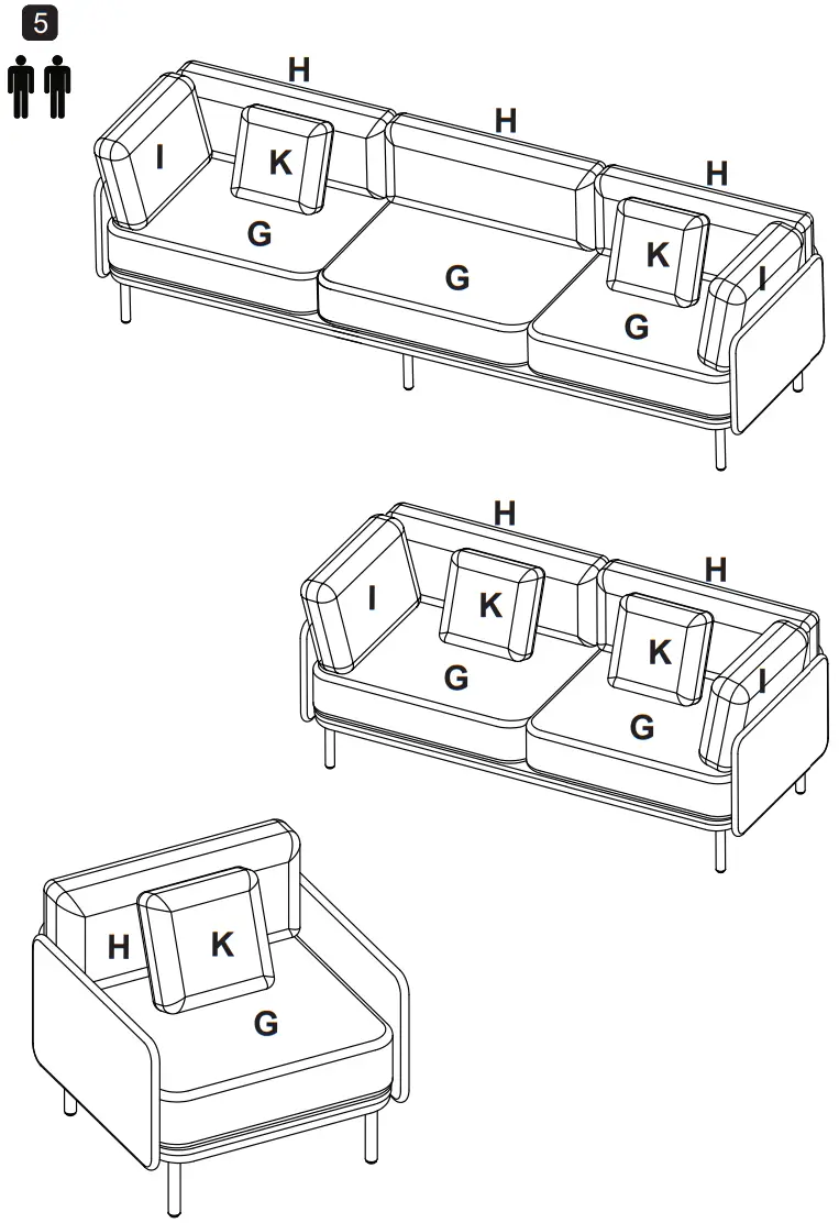 NIHOA Ordina Lounge Set - Assembling instruction 13