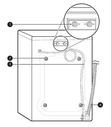 LG WM6700HBA Ultra Large Capacity Front Load Washer - Rear View