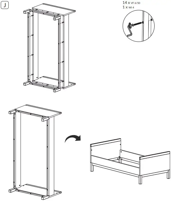 Conversion into junior bed