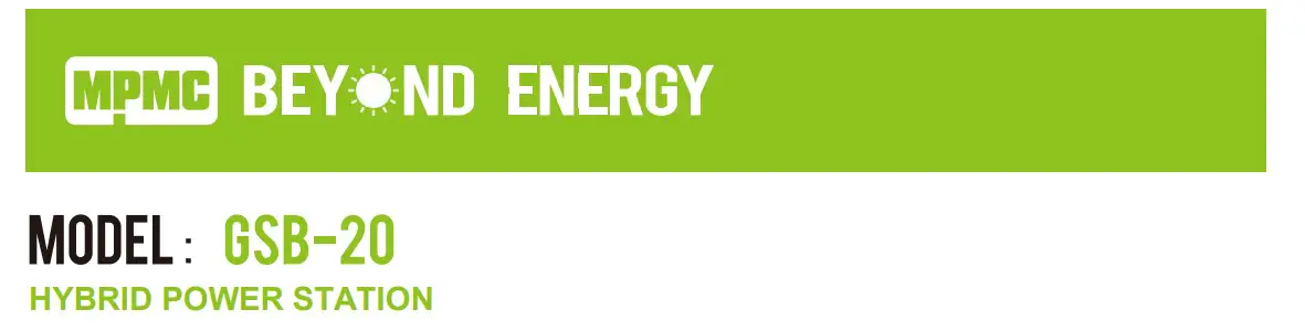 Mpmc Gsb-20 Hybrid Power Station Owner's Manual