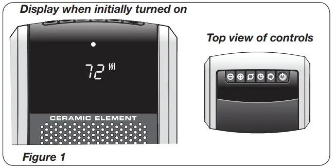 LASKO 5586 Digital Ceramic Tower Space Heater - controls