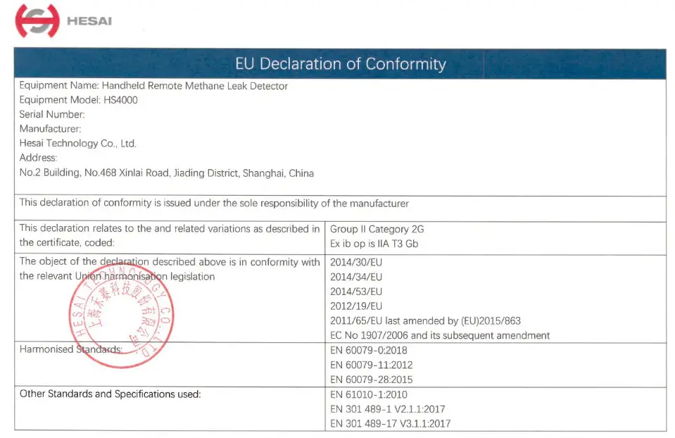 Hesai Technologies HS4000 Handheld Remote Methane Leak Detector - Figure 22
