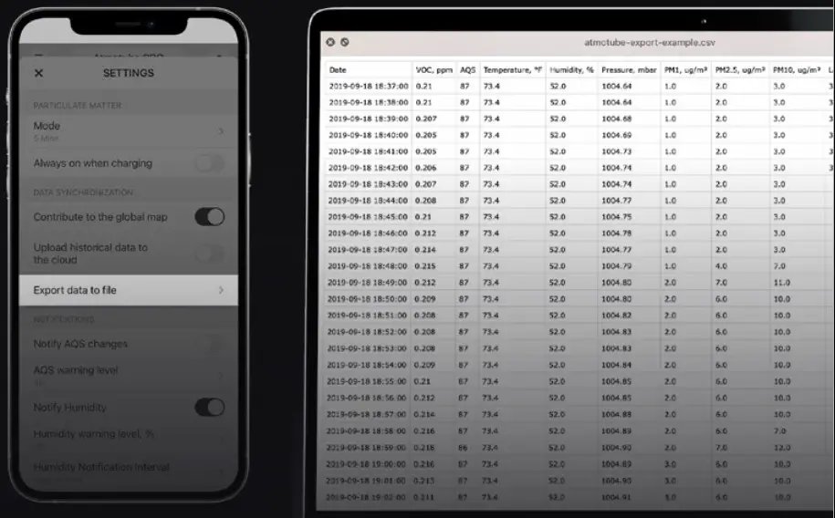 ATMO TUBE Pro Portable Air Quality Monitor - Data analysis 2