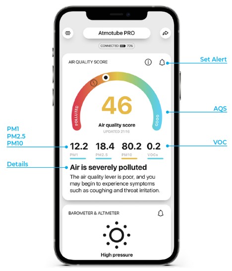ATMO TUBE Pro Portable Air Quality Monitor - How to use 3