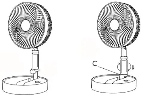 bimar VPT20 20cmø Fan Foldable With Stretching Column and With Rechargeable Battery-fig3