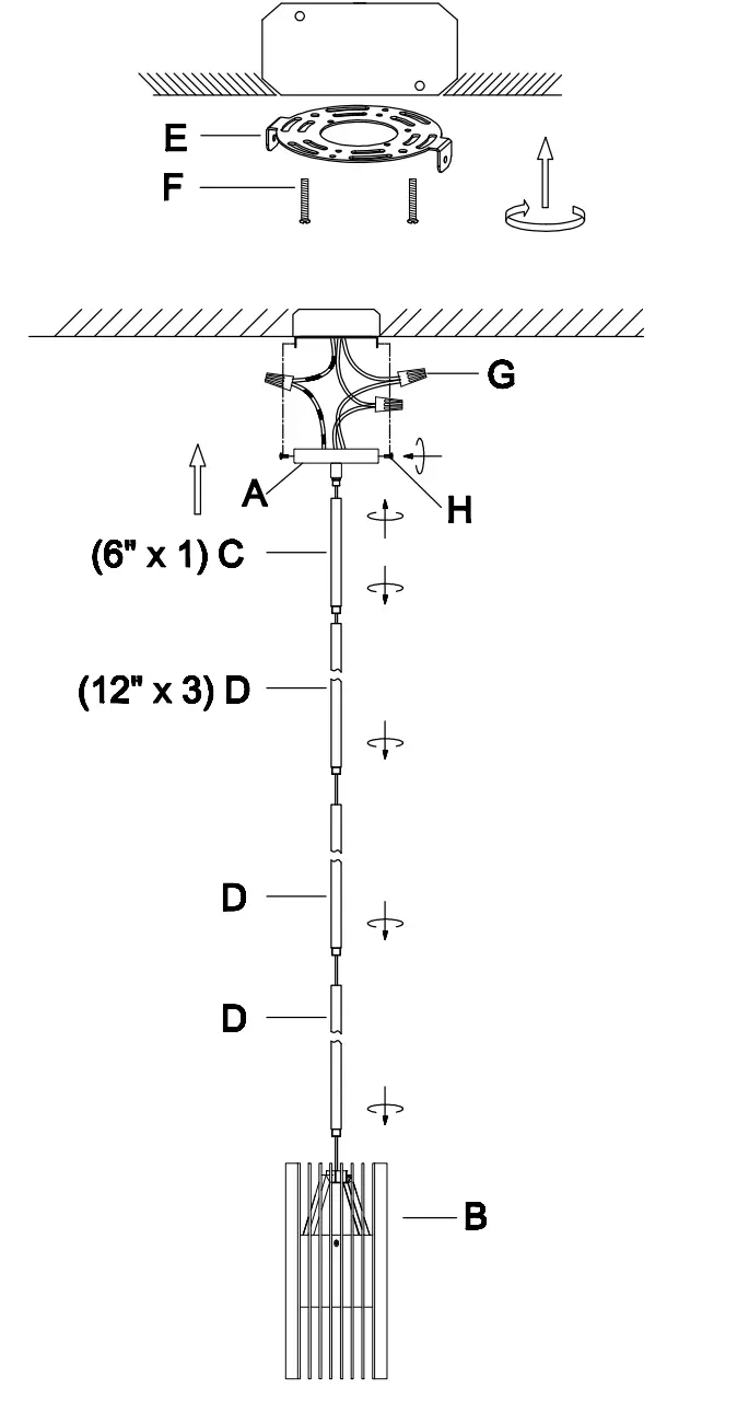 ET2 Contemporary Lighting E30119 Rampart LED Outdoor Pendant - mounting