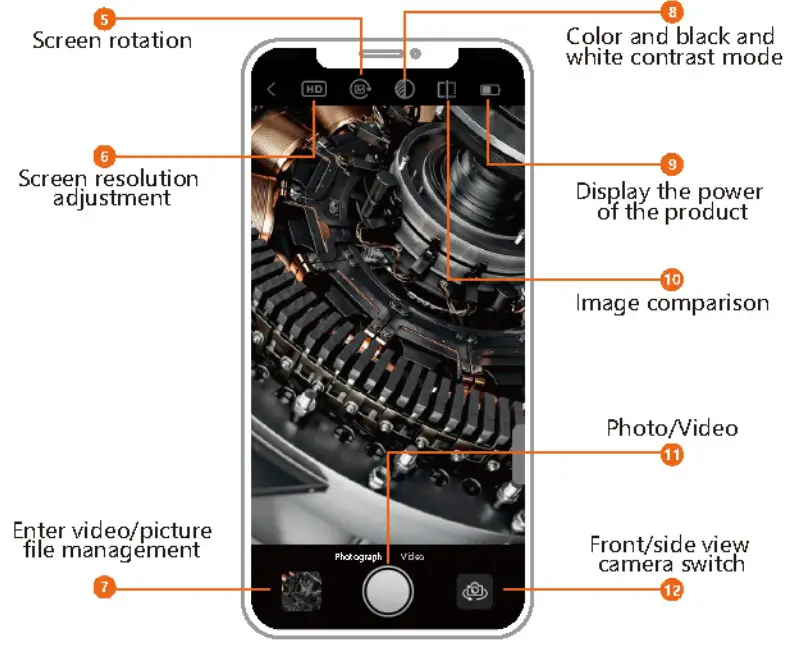 Kinpthy W500 Intelligent Visual Wifi Industrial Endoscope - instructions 6