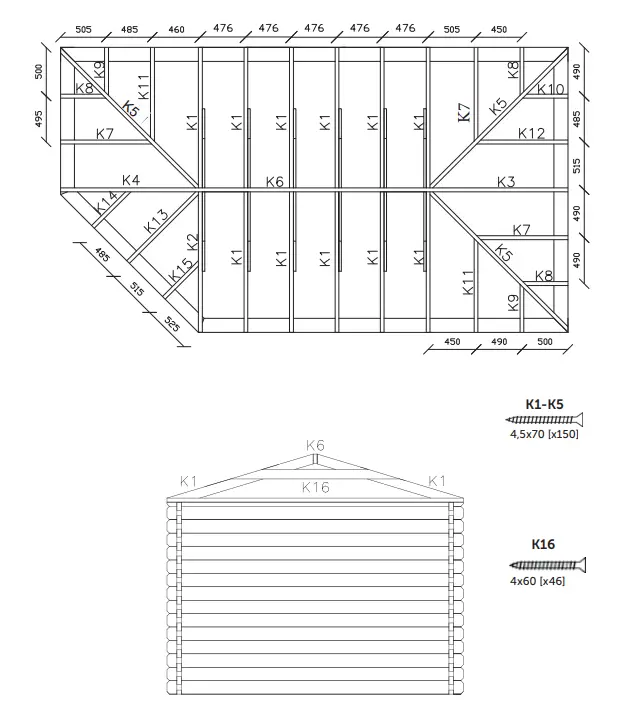 Preparation for installing the roof