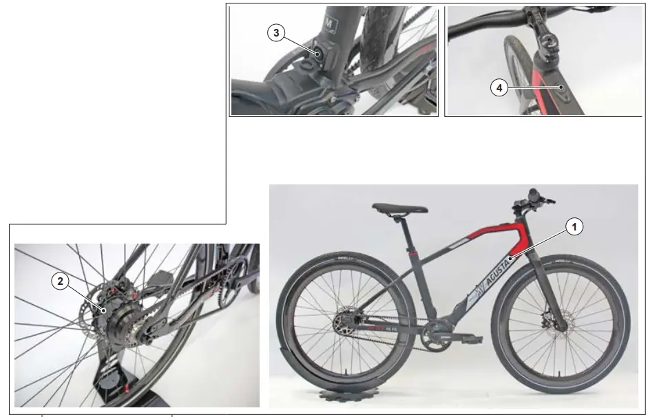 MV AGUSTA AMO R Single Speed E-Bike - Motor and electric devices