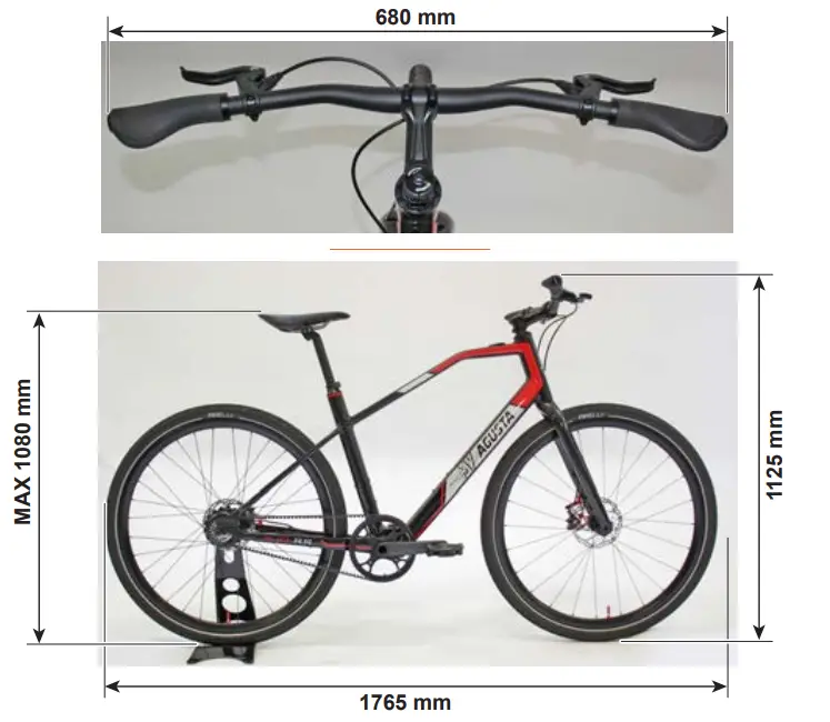 MV AGUSTA AMO R Single Speed E-Bike - OVERALL DIMENSIONS
