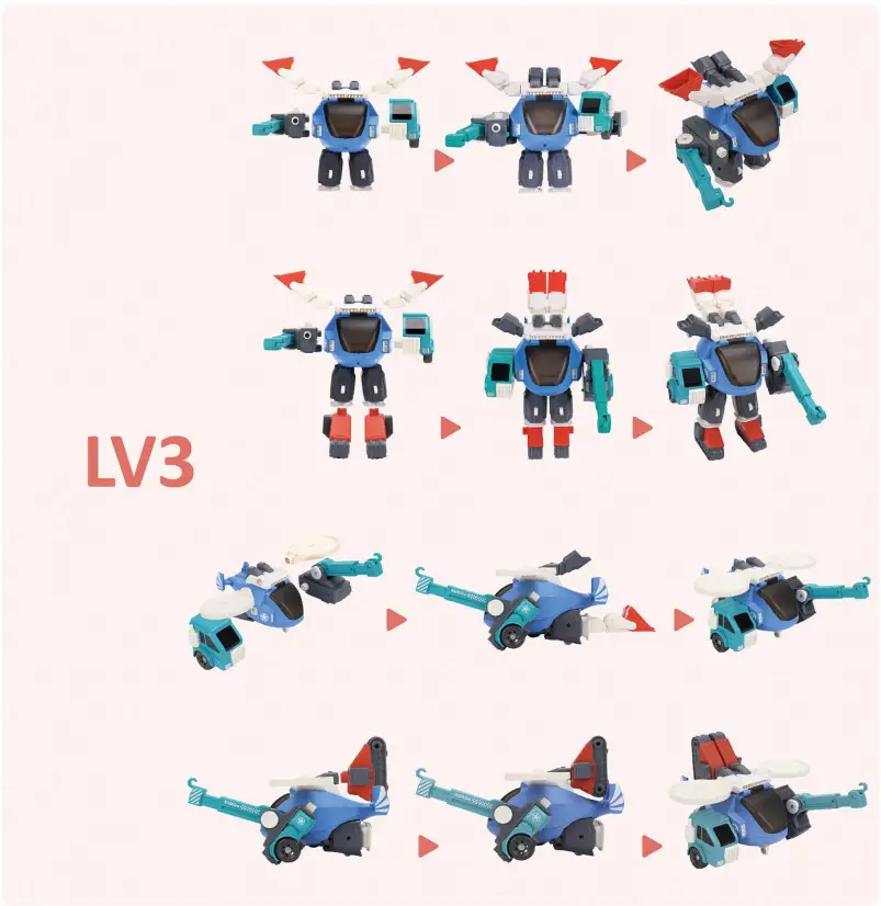 ThinkMax 4 Individual Trucks and 4 in 1 Big Robot Transform Toys - Common Combination 1