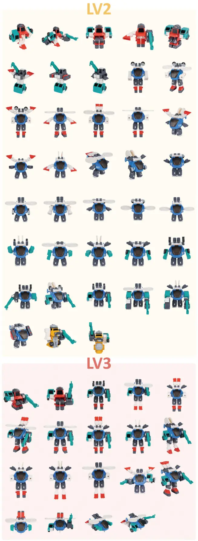 ThinkMax 4 Individual Trucks and 4 in 1 Big Robot Transform Toys - Mixed Conbination 1