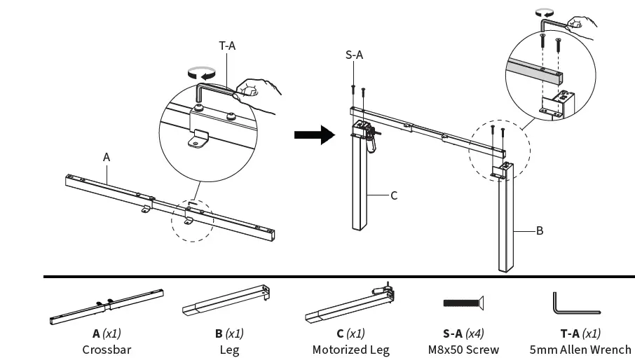 V I V O-DESK-V100EW-Electric-Stand-Up-Desk-Frame-Workstation-fig- (5)