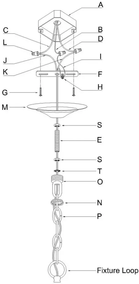 ETHAN ALLEN 093643 Medium Whitney Charcoal Chandelier - assembly