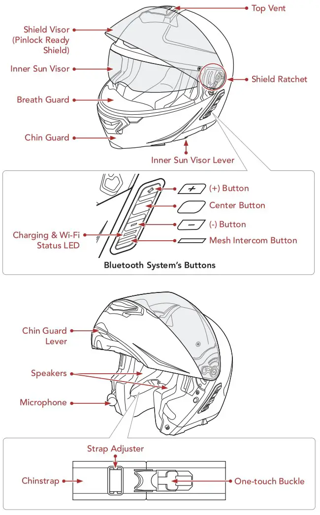 SENA Impulse Motorcycle Bluetooth Helmet with Mesh Intercom - fig 2