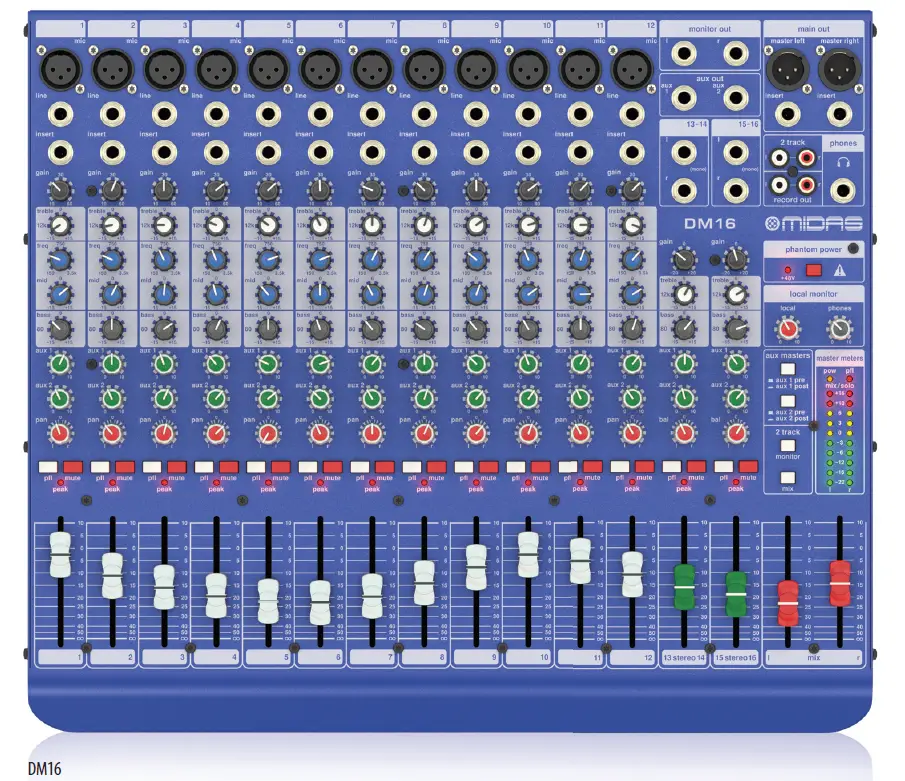 MIDAS DM12 Input Analogue Live and Studio Mixer with Microphone 4