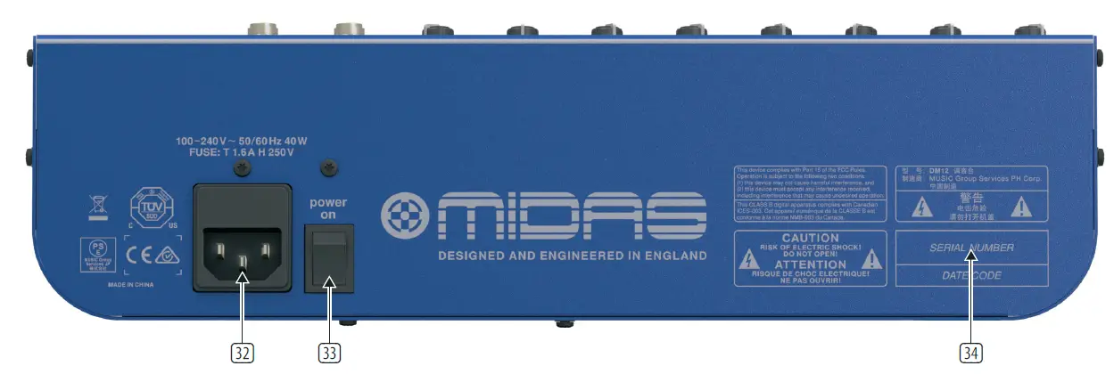 MIDAS DM12 Input Analogue Live and Studio Mixer with Microphone 7