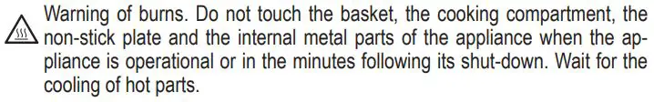 Ariete 4626-00 Airy Fryer Instruction Manual - RESIDUAL RISKS