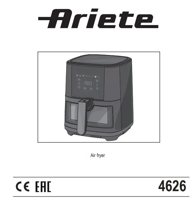 Ariete 4626-00 Airy Fryer Instruction Manual