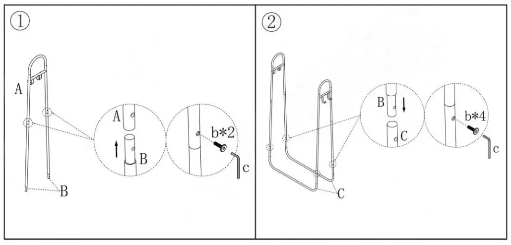 THE HOME DEPOT 754 White Garment Rack Freestanding Hanger Double Rods Multi-functional Bedroom Clothing Rack - all fixed