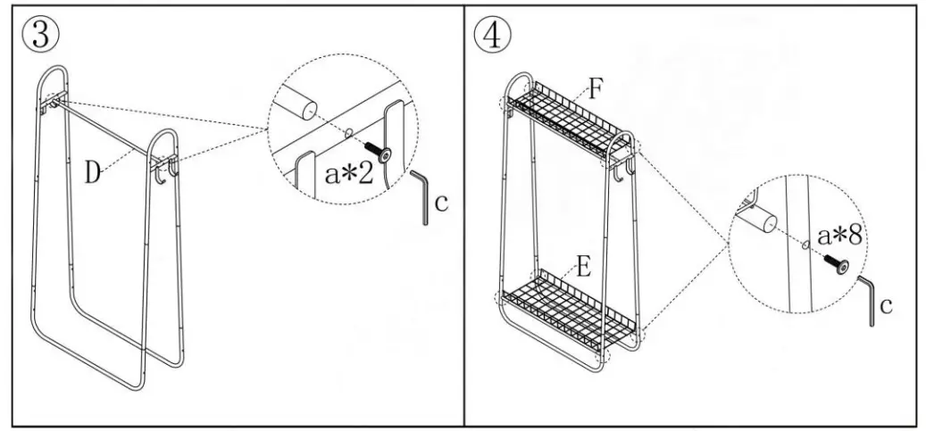 THE HOME DEPOT 754 White Garment Rack Freestanding Hanger Double Rods Multi-functional Bedroom Clothing Rack - all fixed1