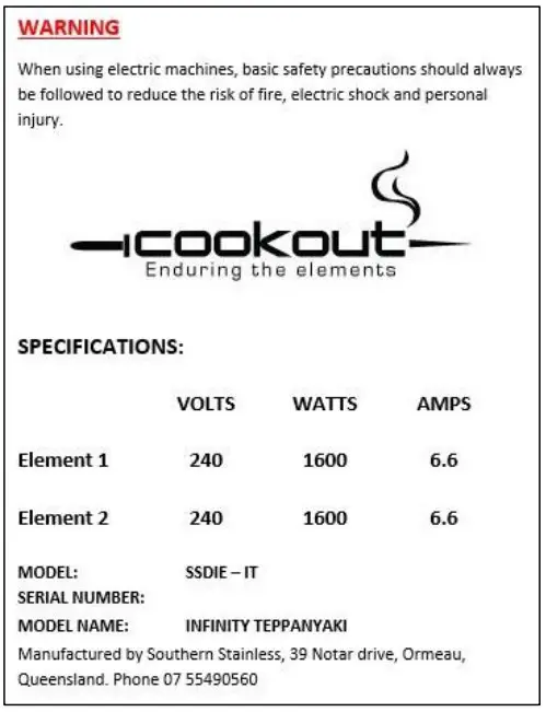 Electrical specification