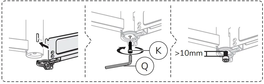 Installation the feet
