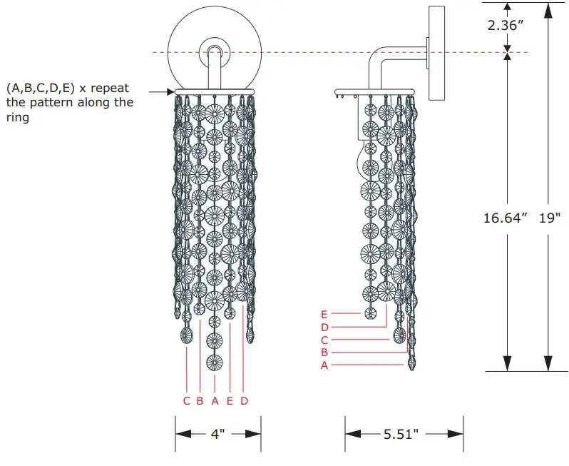 CRYSTORAMA GAB-B7311-GA One Light Wall Mount - fig 1