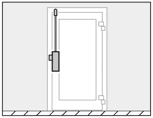 Single-leaf door with top locking
