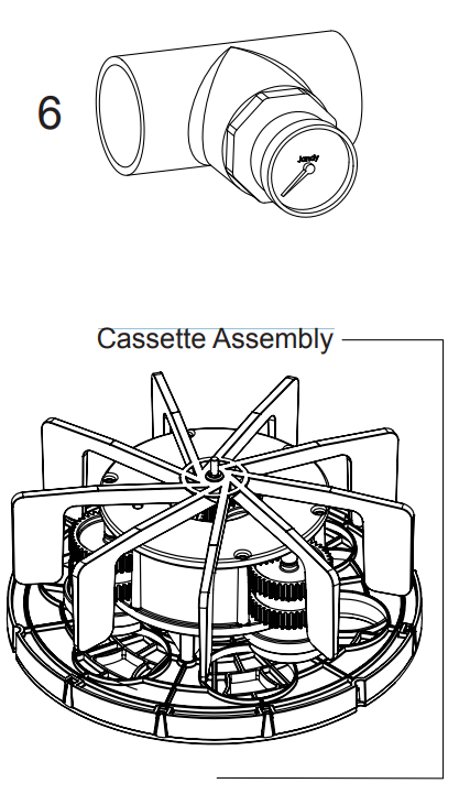 Jandy T0073500 6 Port Valve In Floor Cleaning System - Cassette Assembly