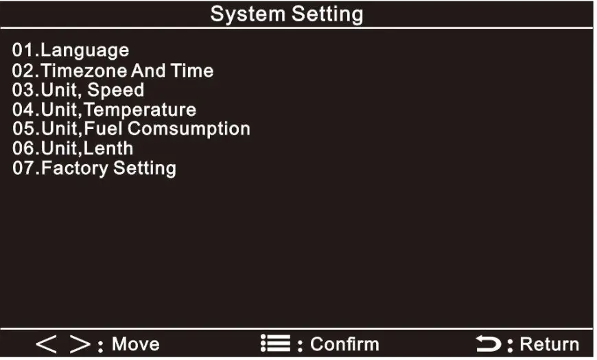 System settings