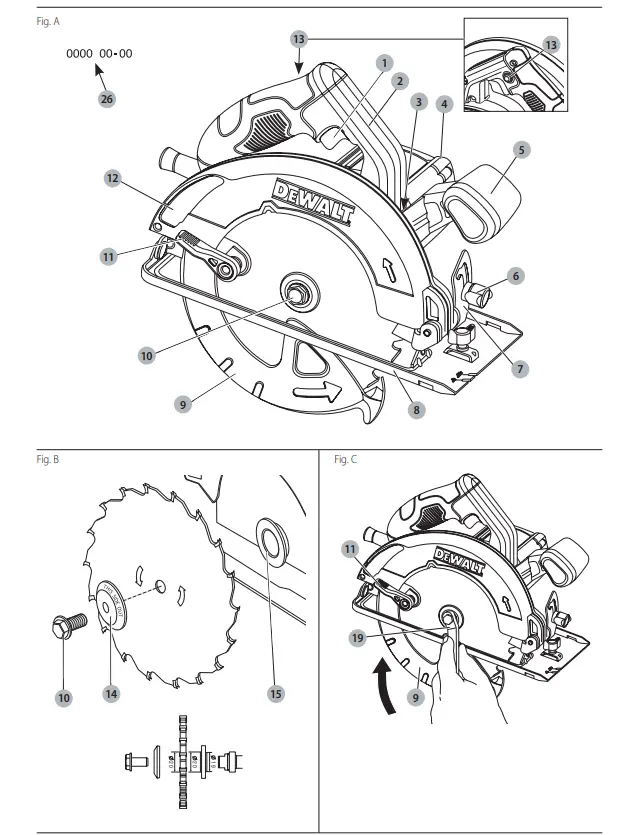 DEWALT DWE550 165mm Compact Circular Saw - Parts 1